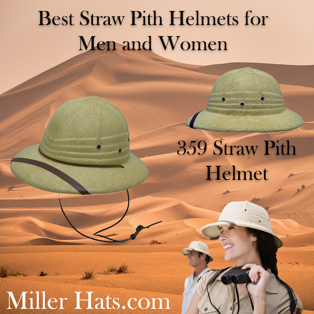 Straw pith helmet hats