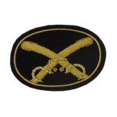 Style: 595S Small Crossed Saber Cavalry Embroidered Hat Badge
