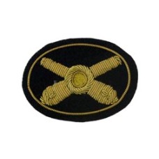 Style: 596S Small Artillery Cannon Embroidered Hat Badge 