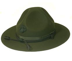 Style: 960 Campaign Hat with Marine Corps Black Hat Badge 
