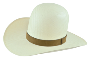open crown straw cowboy hat
